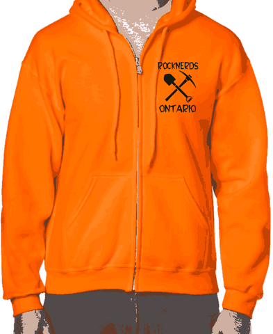 Rocknerds Ontario Safety Orange Full-Zipper Dry Blend Hoodie